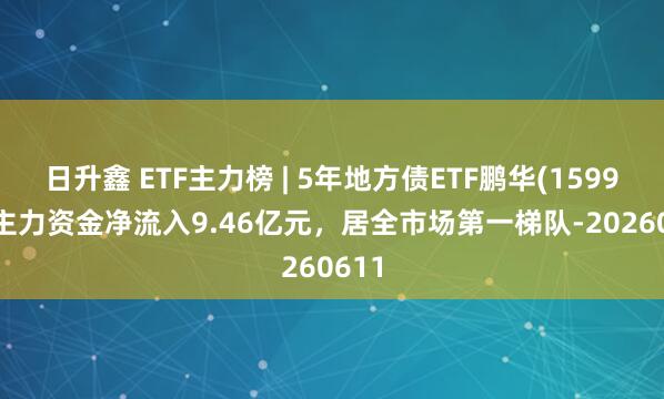 日升鑫 ETF主力榜 | 5年地方债ETF鹏华(159972)主力资金净流入9.46亿元，居全市场第一梯队-20260611